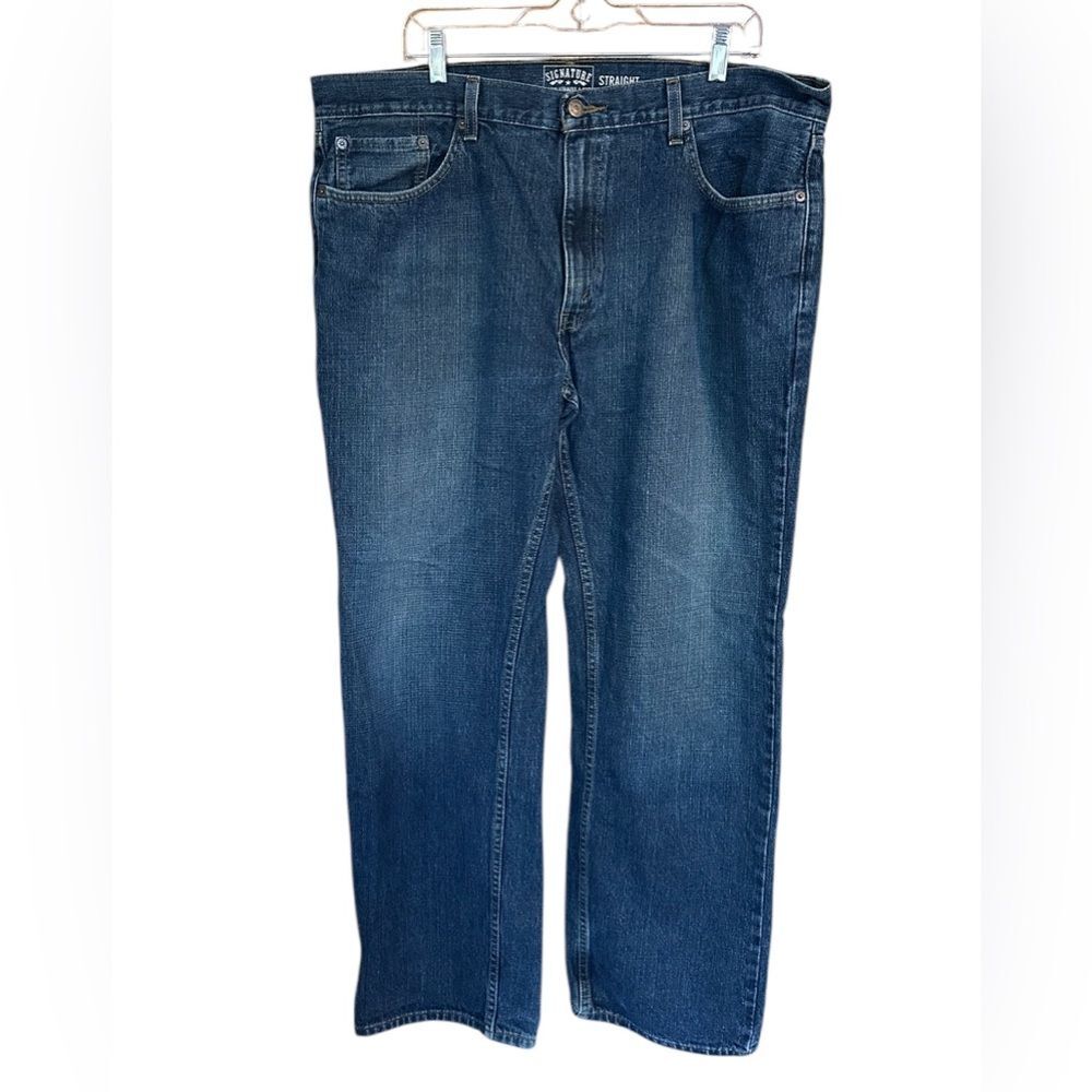 Levis Strauss Signature Straight Leg Classic Fit Blue Denim Jeans Men's 40x32